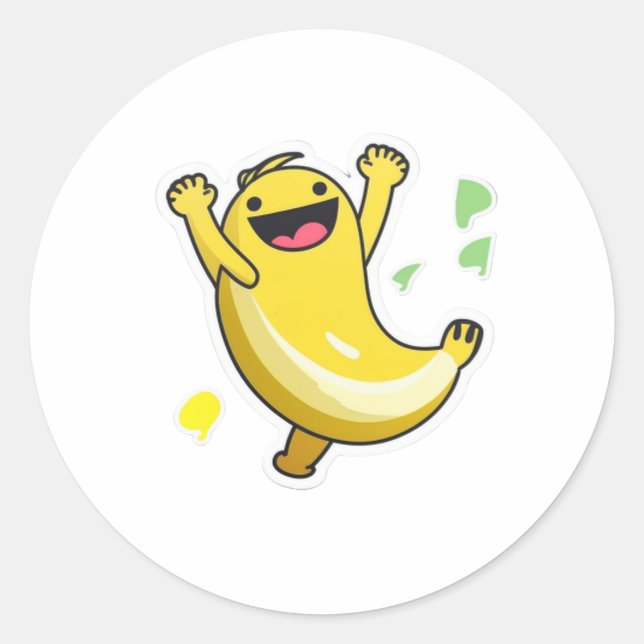 Happy Dancing Banana Runder Aufkleber (Vorderseite)