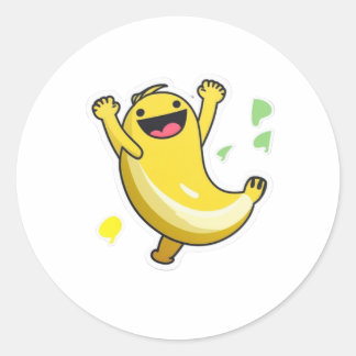 Happy Dancing Banana Runder Aufkleber