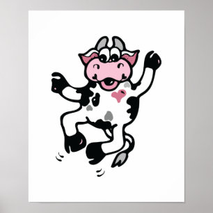 Happy Dancing Cow Poster