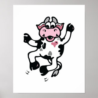 Happy Dancing Cow Poster