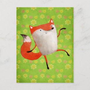 Happy Dancing Fox Postkarte