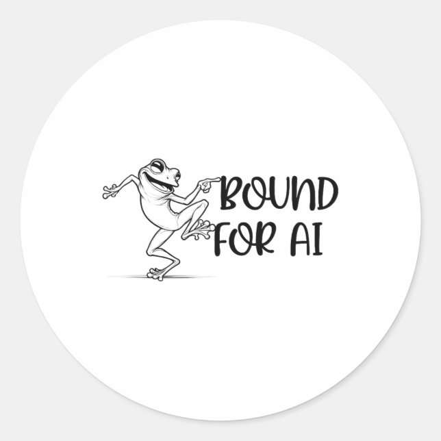 Happy Dancing Frog Ai Artificial Intelligence Deve Runder Aufkleber (Vorderseite)