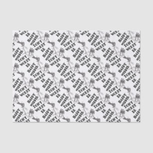 Happy Dancing Hippie (schwarzer Text) Seidenpapier