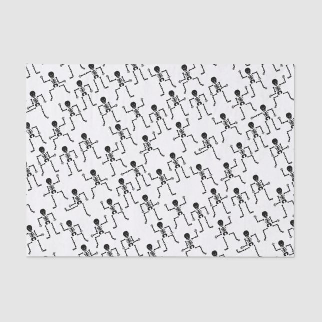 Happy Dancing Skeletons Horror Pattern Seidenpapier (Vorderseite)
