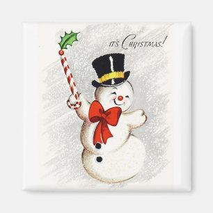 Happy Dancing Snowman Vintag Magnet