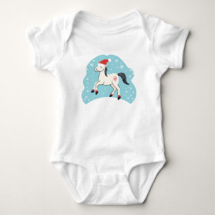 Happy Dancing White Christmas Horst mit Weihnachts Baby Strampler