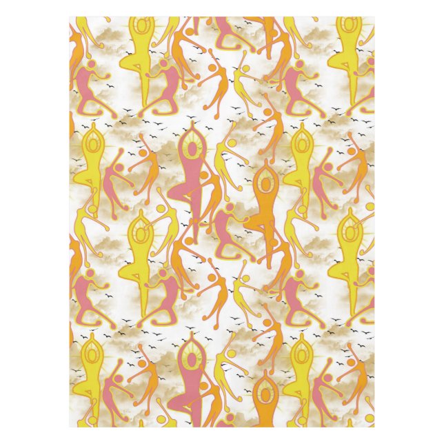 Happy Dancing Yoga Girls Tischdecke (Vorderseite)