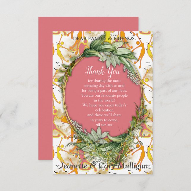 Happy Dancing Yoga Girls vielen Dank RSVP Karte (Vorne/Hinten)