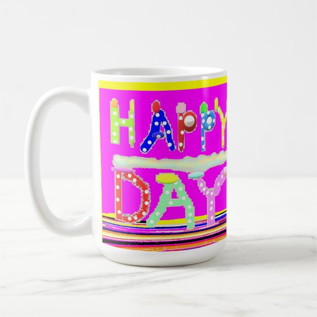 Happy Day Art Design Zucker Bonbons brüchige Farbe Kaffeetasse (Links)