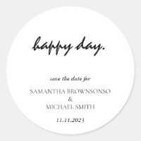 Happy Day Clean Modern Save the Date