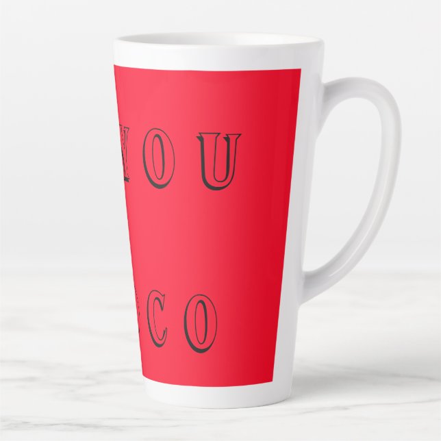 HAPPY DAY GROSSE BRITE FARBEN MIT WORD MESSAGE RED MILCHTASSE (Rechts)