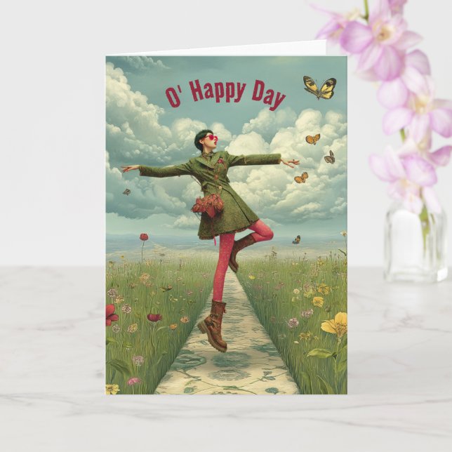 Happy Day | Gruß surreal Art Karte (Orchidee)