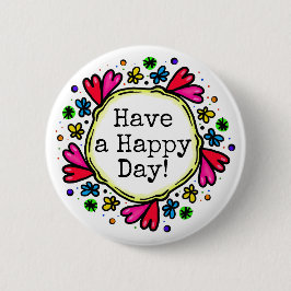 Happy Day Hübsch Heart Border Button