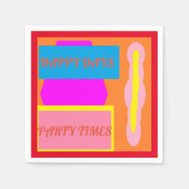 Happy Day Party Zeit gemischte Farben Logo Serviette