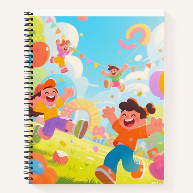 ✨ Happy Day Spiral Notebook | Niedliches Kids-Desi Notizbuch (Vorderseite)
