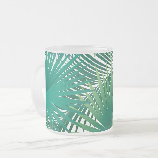 Happy Day Travel Tropical Palm Blätter Jungle Mattglastasse (Vorderseite Links)