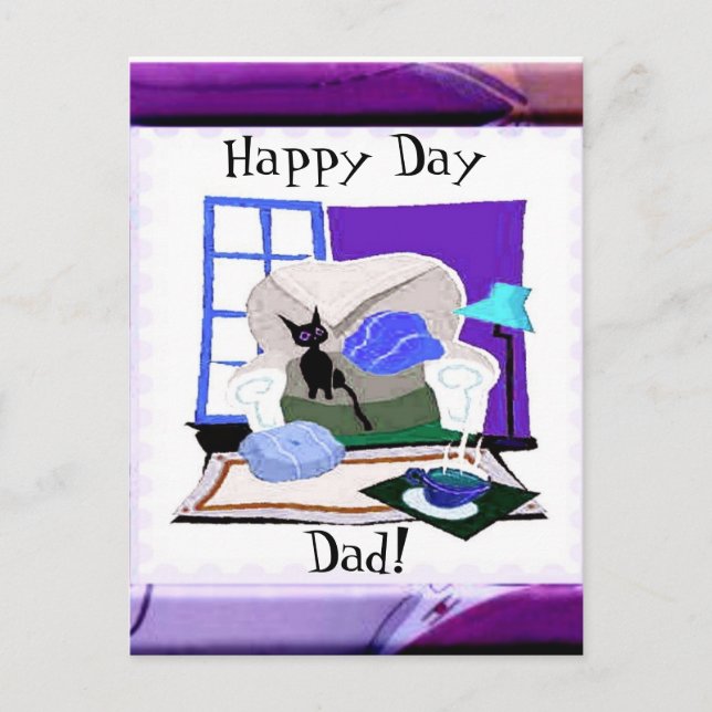 Happy Day Vater Postkarte (Vorderseite)