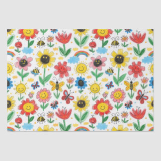 Happy Days - Fröhliche Blume und Freundschaftsmust Seidenpapier