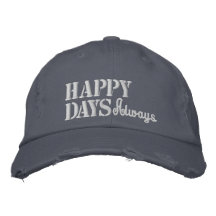 Happy Days Positives Zitat Rustic Blue Vintag