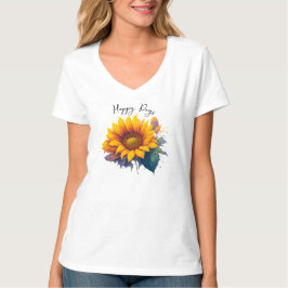 Happy Days Zitat mit Sonnenblumen T-Shirt