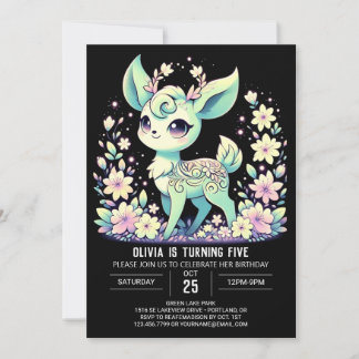 Happy Deer Digital Geburtstag Einladung