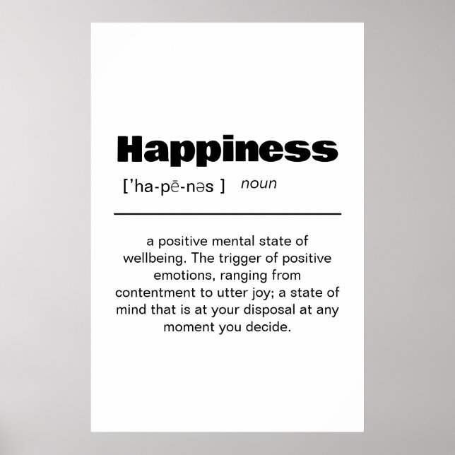 Happy Definition Poster - Inspirationswand A (Vorne)