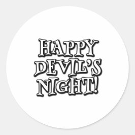Happy Devil's Night Runder Aufkleber