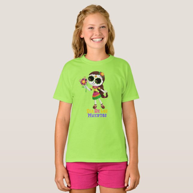 Happy Dia De Los Muertos Kids T-Shirt (Vorne ganz)