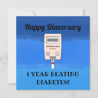 Happy Diaversary Beatmung von Diabetes Karte