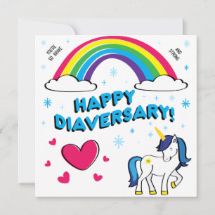 Happy Diaversary [Blue Unicorn] Karte