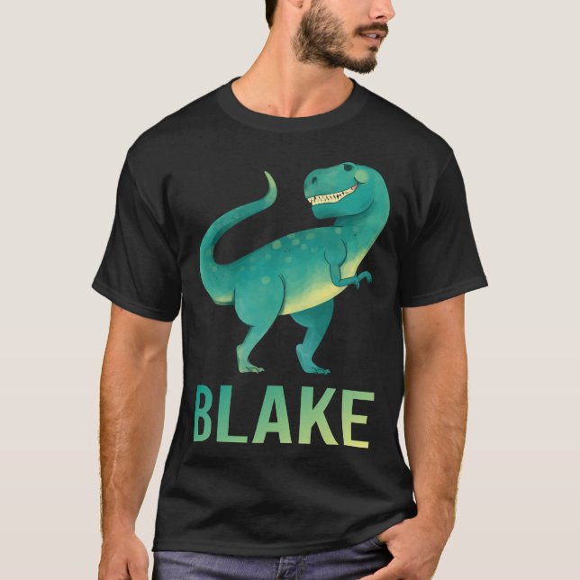 Happy Dinosaur - Blake Name T-Shirt (Vorderseite)