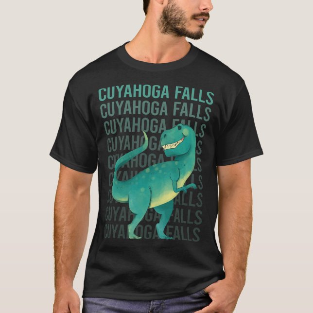 Happy Dinosaur Cuyahoga Falls T-Shirt (Vorderseite)
