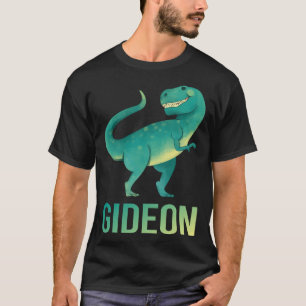 Happy Dinosaur - Name Gideon T-Shirt