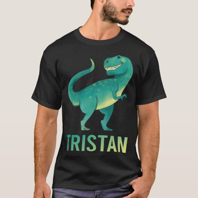 Happy Dinosaur - Name Tristan T-Shirt (Vorderseite)