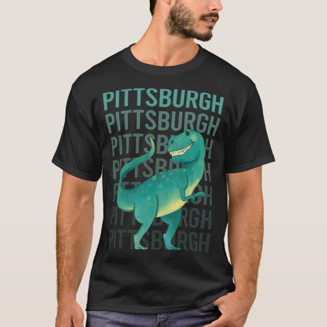 Happy Dinosaur Pittsburg T-Shirt (Vorderseite)