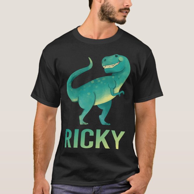 Happy Dinosaur - Ricky Name T-Shirt (Vorderseite)