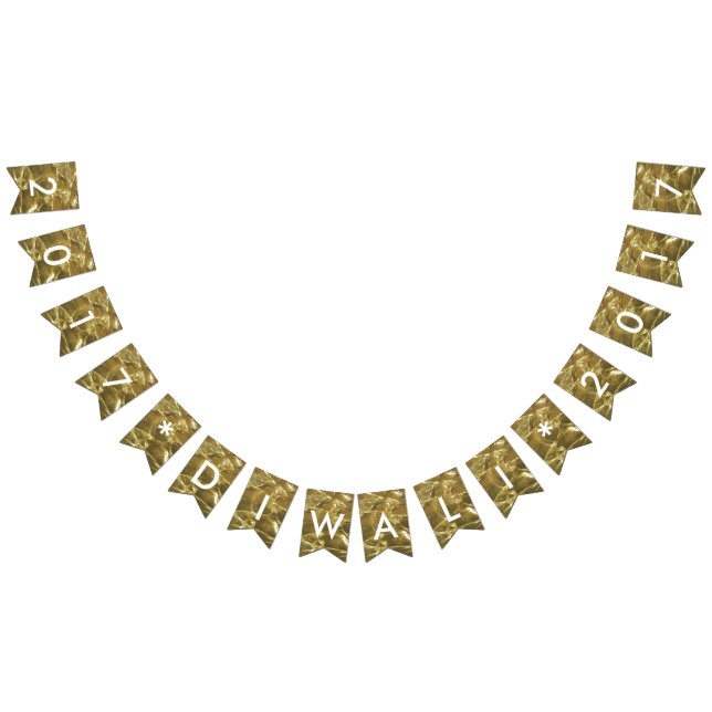 Happy Diwali 2017 Gold White Glitzer Lights Party Wimpelkette (Alle)