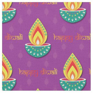 Happy Diwali auf lila Stoff