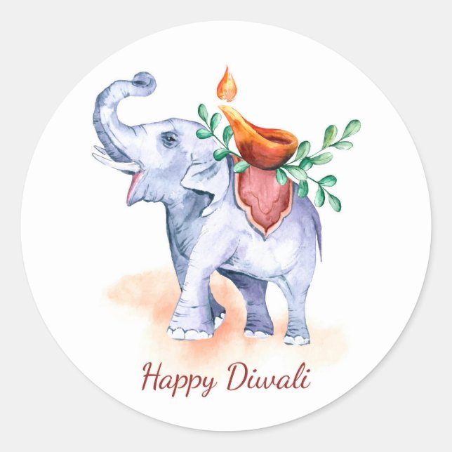 Happy Diwali Classic Round Sticker (Vorderseite)