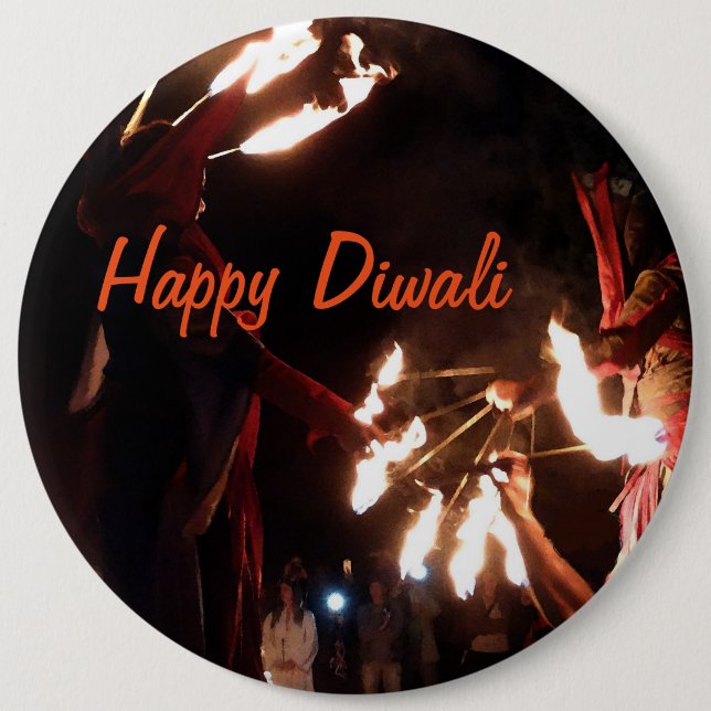 Happy Diwali Colossal Round Abzeichen Button (Vorderseite)