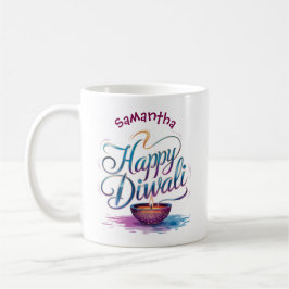 Happy Diwali customisable white Kaffeetasse