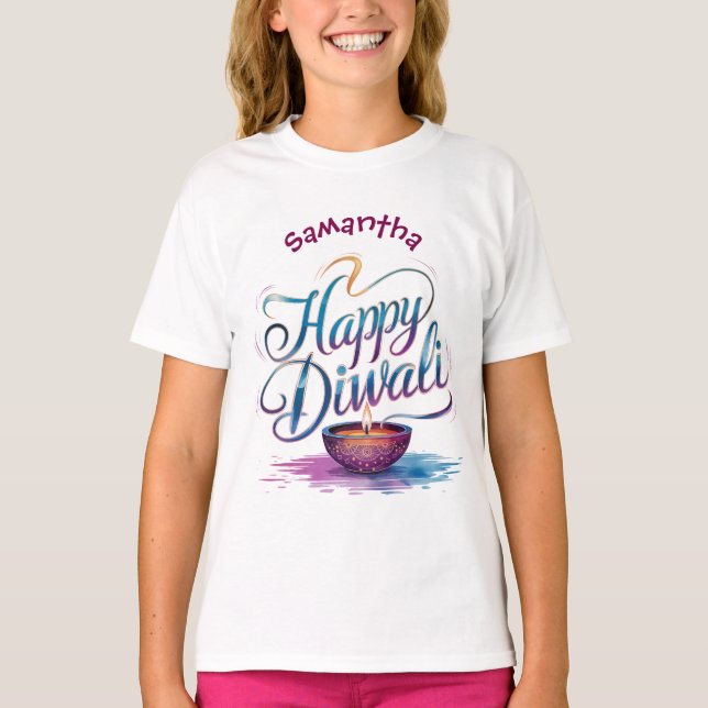 Happy Diwali customisable white  T-Shirt (Vorderseite)