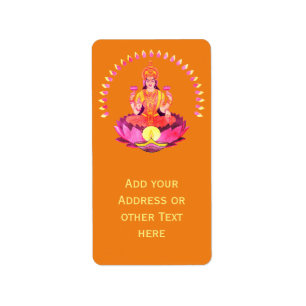 Happy Diwali - Deepalavi Lakshmi Goddess 1 Adressaufkleber