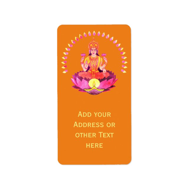 Happy Diwali - Deepalavi Lakshmi Goddess 1 Adressaufkleber (Vorne)