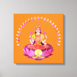 Happy Diwali - Deepalavi Lakshmi Goddess 1 Leinwanddruck