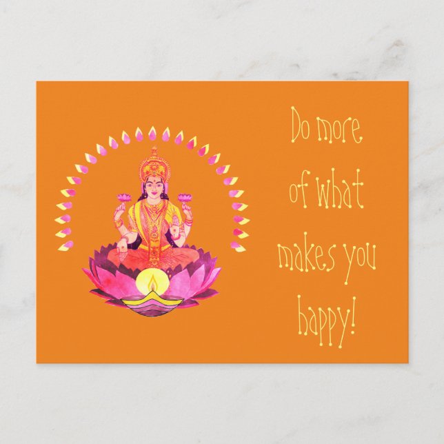 Happy Diwali - Deepalavi Lakshmi Goddess 1 Postkarte (Vorderseite)