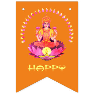 Happy Diwali - Deepalavi Lakshmi Goddess 1 Wimpelkette