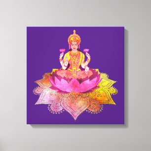 Happy Diwali - Deepalavi Lakshmi Goddess 4 Leinwanddruck