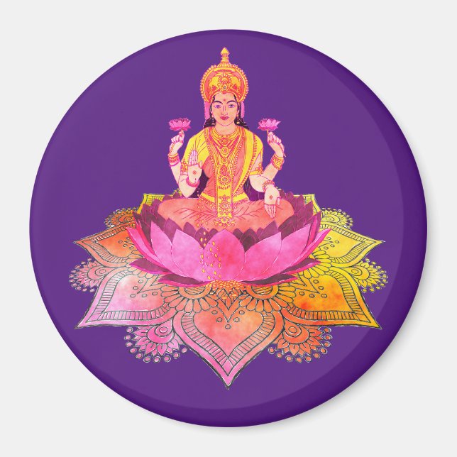 Happy Diwali - Deepalavi Lakshmi Goddess 4 Magnet (Vorne)