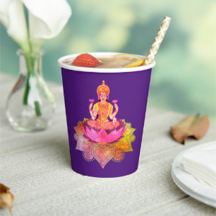 Happy Diwali - Deepalavi Lakshmi Goddess 4 Pappbecher